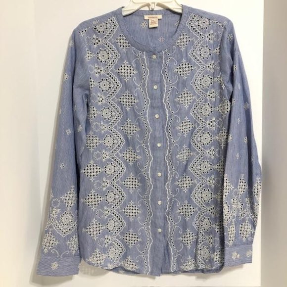 Sundance Tops - Sundance Button Down Long Sleeve Cotton Shirt Size XL